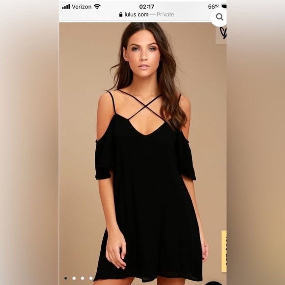 Lulu's Black Cold-Shoulder Mini Dress - Picture 5 of 12